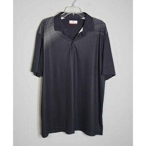 Grandslam Mens Performance Golf Polo Shirt Black Gray Lightweight Size XL